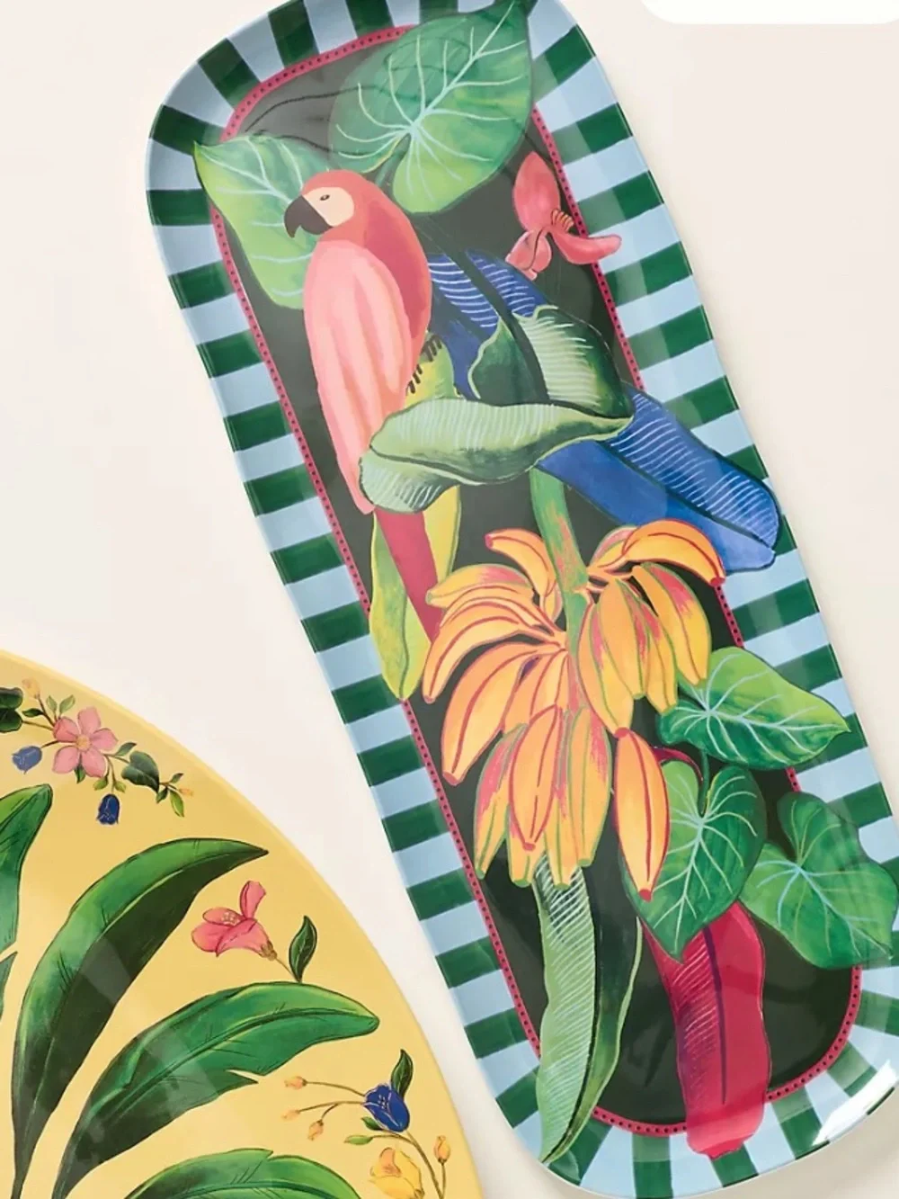 Farm Rio x Anthropologie Melamine Rectangle Serving Platter Tropical Print Tray